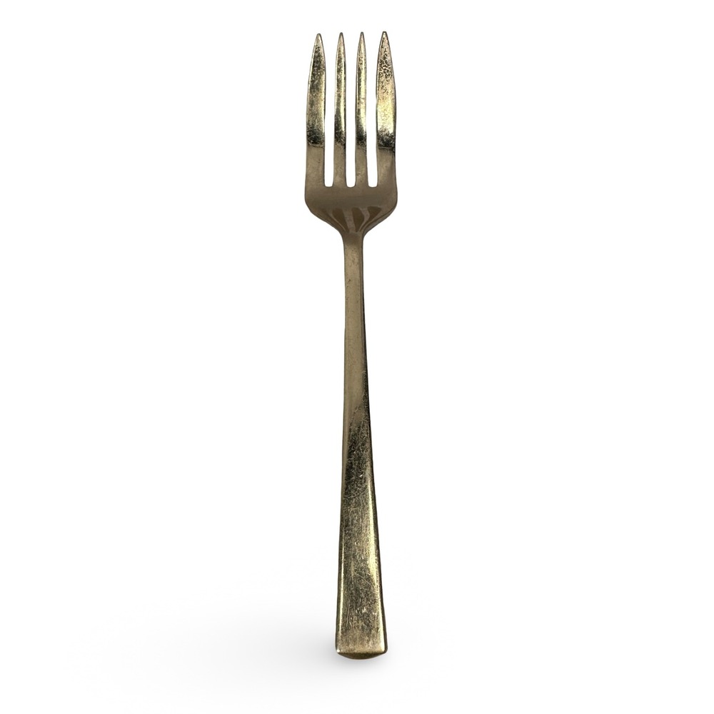 Dirilyte Florentina Gold Tone Bronze Alloy Dinner Fork 7.25" Vintage MCM USA